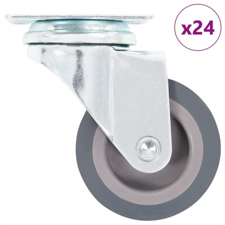 24 pcs Roulettes pivotantes 50 mm 