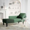 Chaise longue avec coussin vert jungle tissu en velours côtelé 