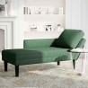 Chaise longue avec coussin vert jungle tissu en velours côtelé 