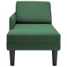 Chaise longue avec coussin vert jungle tissu en velours côtelé 