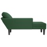 Chaise longue avec coussin vert jungle tissu en velours côtelé 