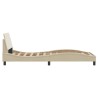 Cadre de lit avec tête de lit sans matelas crème 80x200cm tissu 
