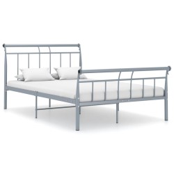 Cadre de lit sans matelas gris métal 120x200 cm 