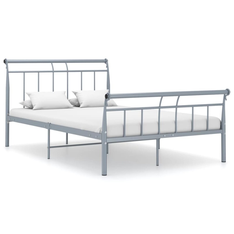 Cadre de lit sans matelas gris métal 120x200 cm Cadre de lit sans matelas gris métal 120x200 cm