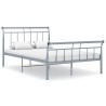 Cadre de lit sans matelas gris métal 120x200 cm 