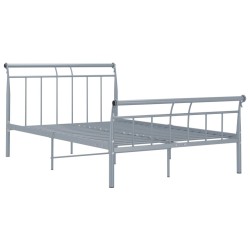 Cadre de lit sans matelas gris métal 120x200 cm 