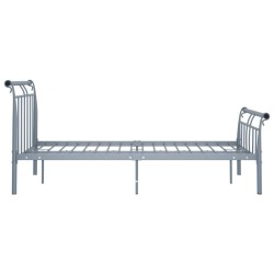 Cadre de lit sans matelas gris métal 120x200 cm 