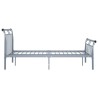 Cadre de lit sans matelas gris métal 120x200 cm 