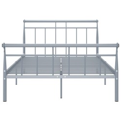 Cadre de lit sans matelas gris métal 120x200 cm 