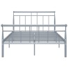 Cadre de lit sans matelas gris métal 120x200 cm 