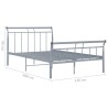 Cadre de lit sans matelas gris métal 120x200 cm 