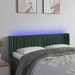 Tête de lit à LED Vert foncé 147x16x78/88 cm Velours 