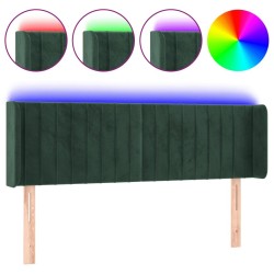 Tête de lit à LED Vert foncé 147x16x78/88 cm Velours 
