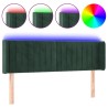 Tête de lit à LED Vert foncé 147x16x78/88 cm Velours 