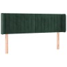 Tête de lit à LED Vert foncé 147x16x78/88 cm Velours 