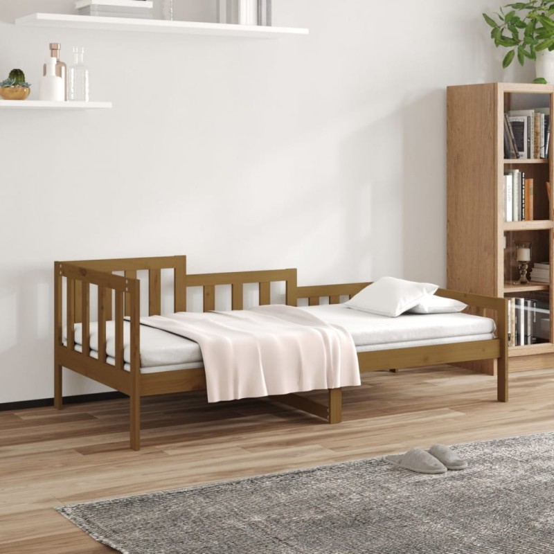 Lit de jour sans matelas marron miel 90x190 cm bois pin massif 