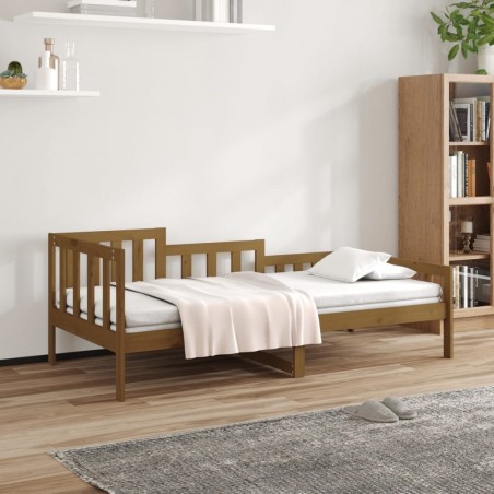 Lit de jour sans matelas marron miel 90x190 cm bois pin massif 