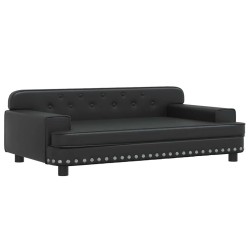 Lit pour chien noir 90x53x30 cm similicuir 