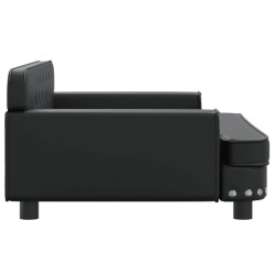 Lit pour chien noir 90x53x30 cm similicuir 