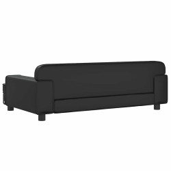 Lit pour chien noir 90x53x30 cm similicuir 