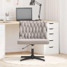 Chaise pivotante de bureau gris clair bouclé comme laine tissu 