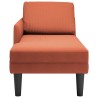 Chaise longue avec coussin rouge orange tissu en velours côtelé 