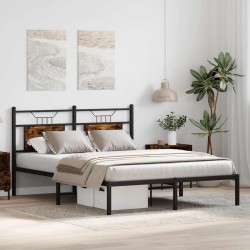 Cadre de lit sans matelas chêne fumé 137x190 cm bois ingénierie 