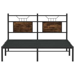 Cadre de lit sans matelas chêne fumé 137x190 cm bois ingénierie 
