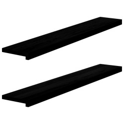 Appuis de fenêtre 2 pcs marron foncé bois de chêne massif 