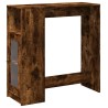 Table de bar avec étagères chêne fumé bois d'ingénierie 