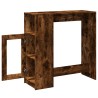 Table de bar avec étagères chêne fumé bois d'ingénierie 