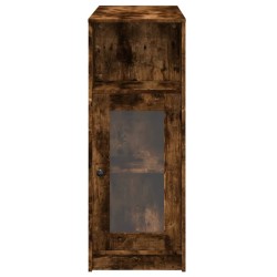 Table de bar avec étagères chêne fumé bois d'ingénierie 