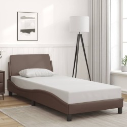Cadre de lit sans matelas marron 80x200 cm similicuir 