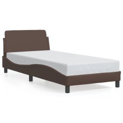 Cadre de lit sans matelas marron 80x200 cm similicuir 