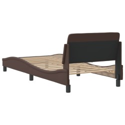 Cadre de lit sans matelas marron 80x200 cm similicuir 