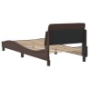 Cadre de lit sans matelas marron 80x200 cm similicuir 