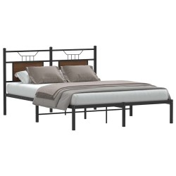 Cadre de lit sans matelas chêne marron 137x190 cm 