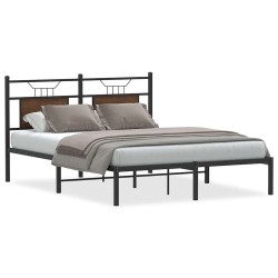 Cadre de lit sans matelas chêne marron 137x190 cm 