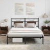 Cadre de lit sans matelas chêne marron 137x190 cm 