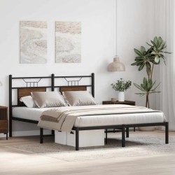 Cadre de lit sans matelas chêne marron 137x190 cm 