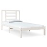 Cadre de lit sans matelas blanc 100x200 cm bois de pin massif 