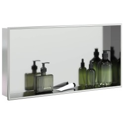 Niche de douche argenté brossé 62x32x9 cm acier inoxydable 