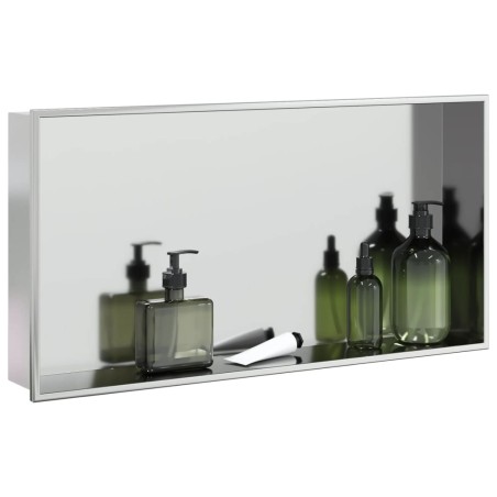 Niche de douche argenté brossé 62x32x9 cm acier inoxydable 