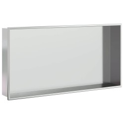 Niche de douche argenté brossé 62x32x9 cm acier inoxydable 