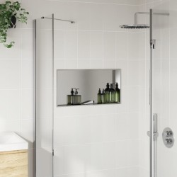 Niche de douche argenté brossé 62x32x9 cm acier inoxydable 