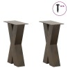 Pieds de table basse en forme de X, 2 pièces, acier naturel, 28 x (42-43) cm 