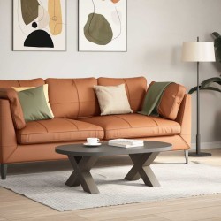 Pieds de table basse en forme de X, 2 pièces, acier naturel, 50 x (30-31) cm 