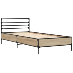 Cadre de lit sans matelas chêne sonoma 100x200 cm 