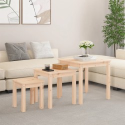 Tables gigognes 3 pcs Bois de pin massif 