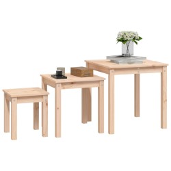 Tables gigognes 3 pcs Bois de pin massif 